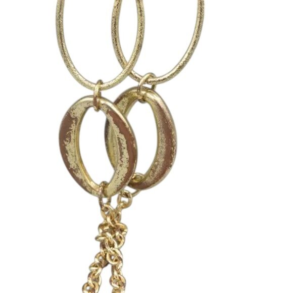 Vintage Necklace Gold Plated Toned & Faux Bloodstone Large Link - Picture 8 of 8